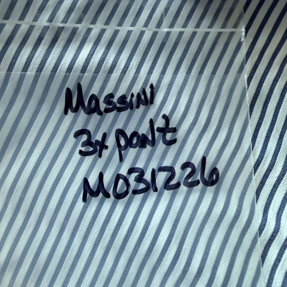 Massini Blue White Striped Pull On Pants Plus Size 3X Ankle Career